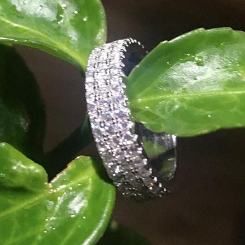 NEW 925 Silver Diamond Triple Full Eternity Ring - Picture 7 of 7